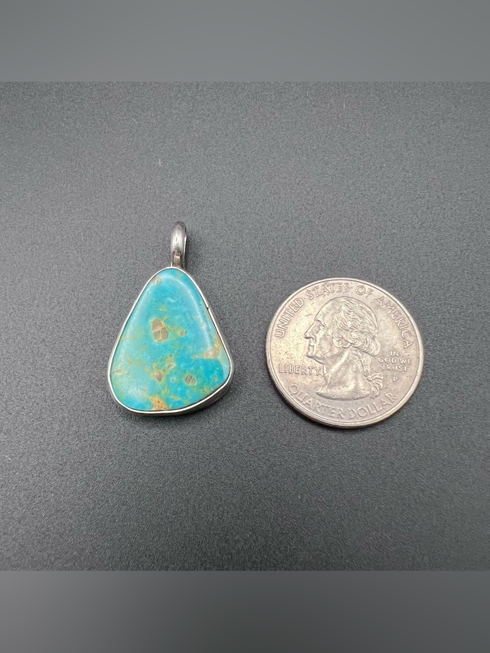 Sterling Silver Turquoise Pendant - Picture 6 of 7